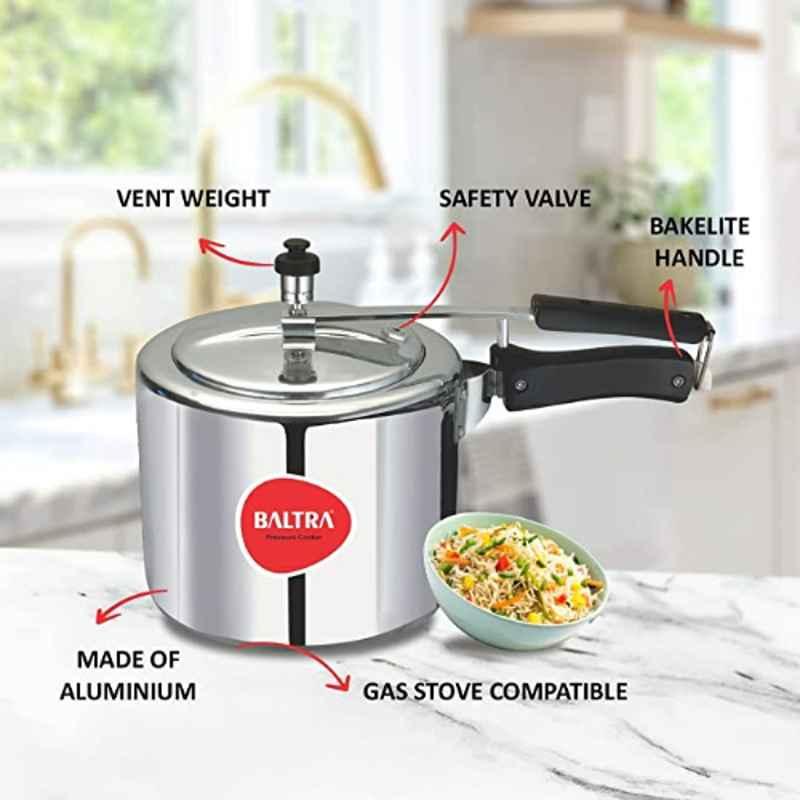 Baltra Stella 3L Aluminium Silver Inner Lid Pressure Cooker, BPC-101 Baltra Stella 3L Aluminium Silver Inner Lid Pressure Cooker, BPC-101